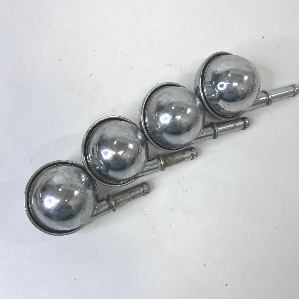 Vintage Shepherd Chrome Ball Casters Set of 4 Mid Century Modern Furniture Wheel